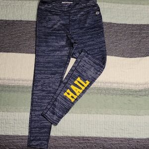 League Navy Leggings with Yellow Print